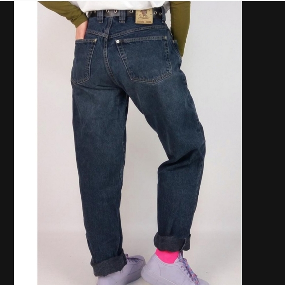 Y2K Vintage Diesel High Waist Button Fly Denim Jeans Leather Patch Big Logo 31 - Picture 2 of 10